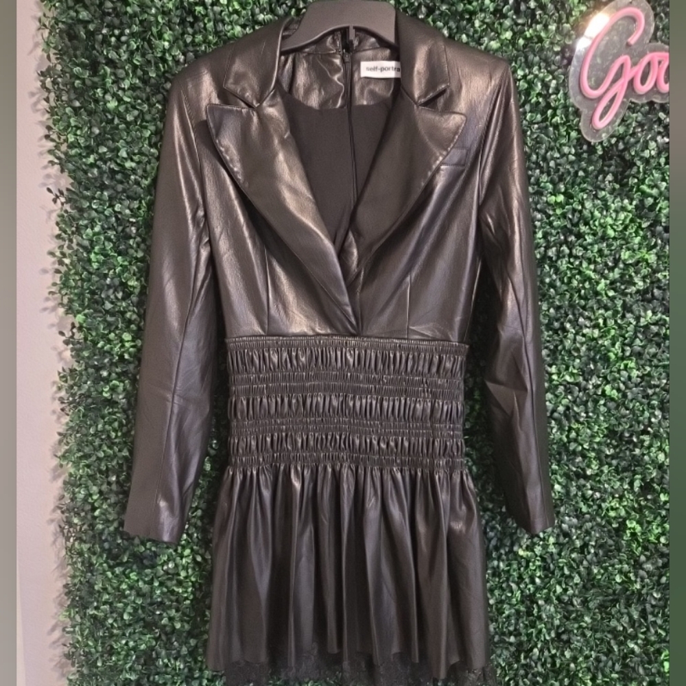 Self Portrait Blazer Ruched-Waist Mini Dress